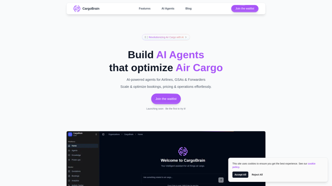 screenshot of CargoBrain