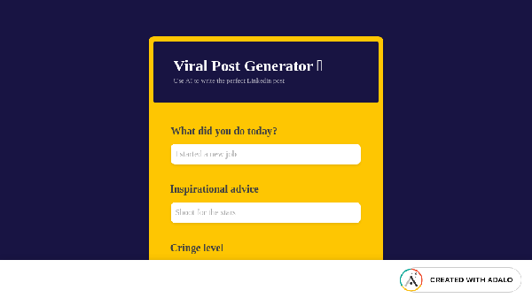 screenshot of ViralPostGenerator