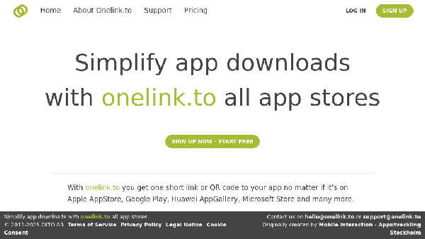 screenshot of Onelink.to