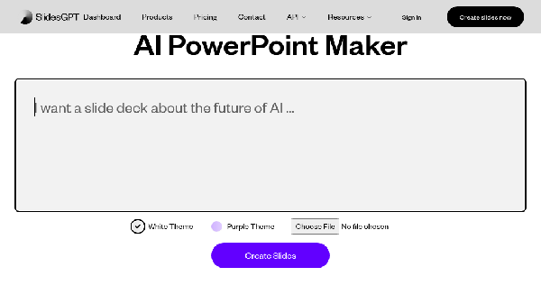 screenshot of SlidesGPT