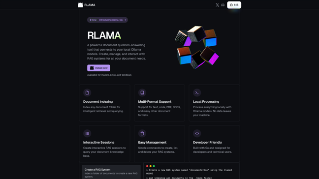 screenshot of Rlama