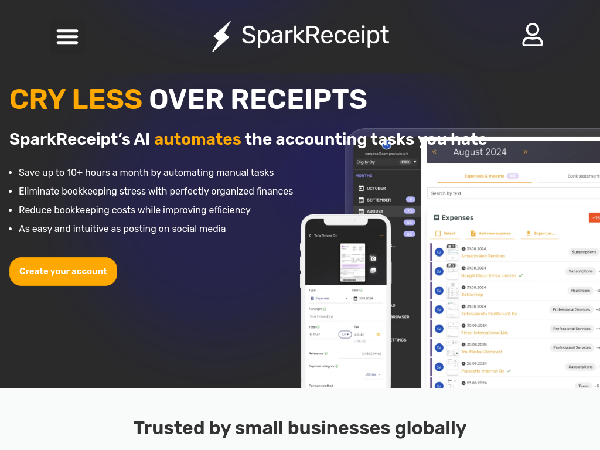 screenshot of SparkReceipt