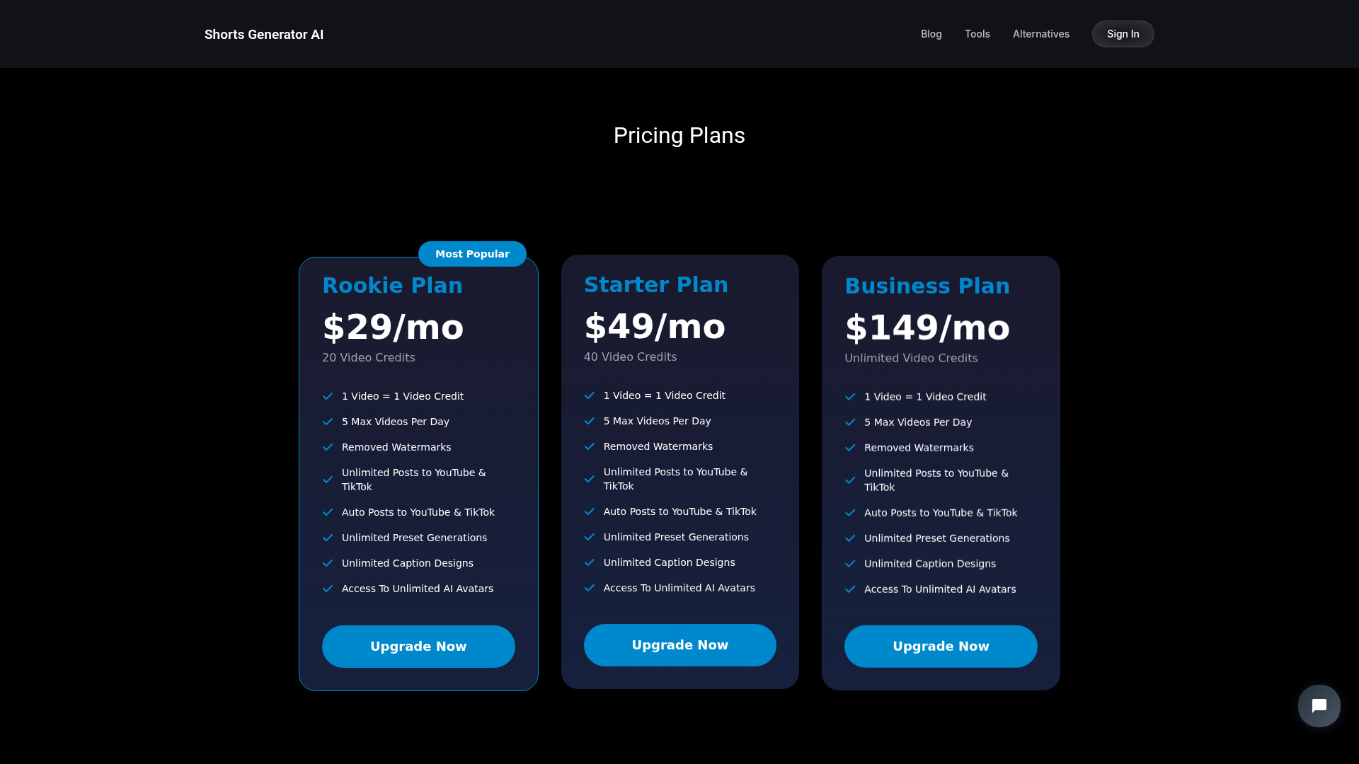 Page de tarification