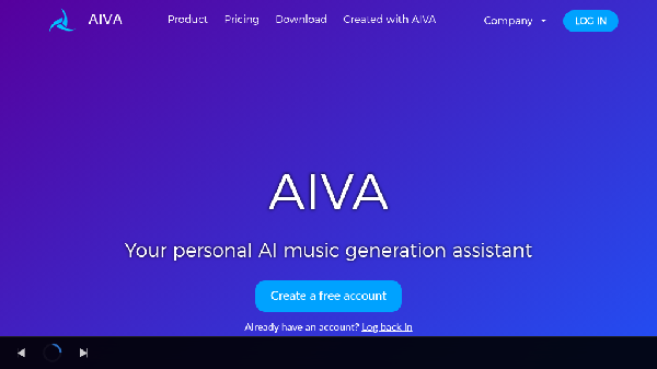 screenshot of Aiva