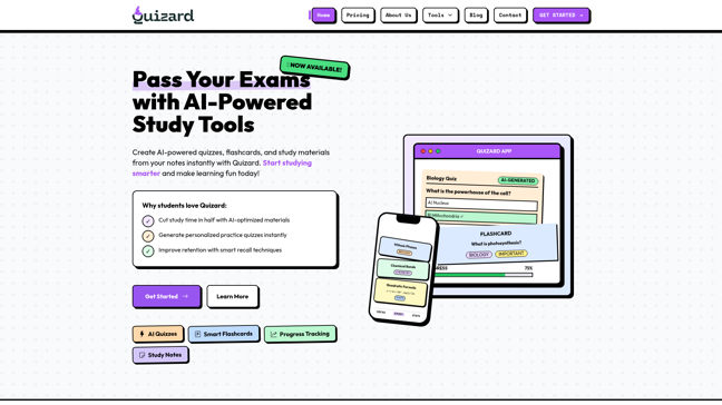 screenshot of Quizard