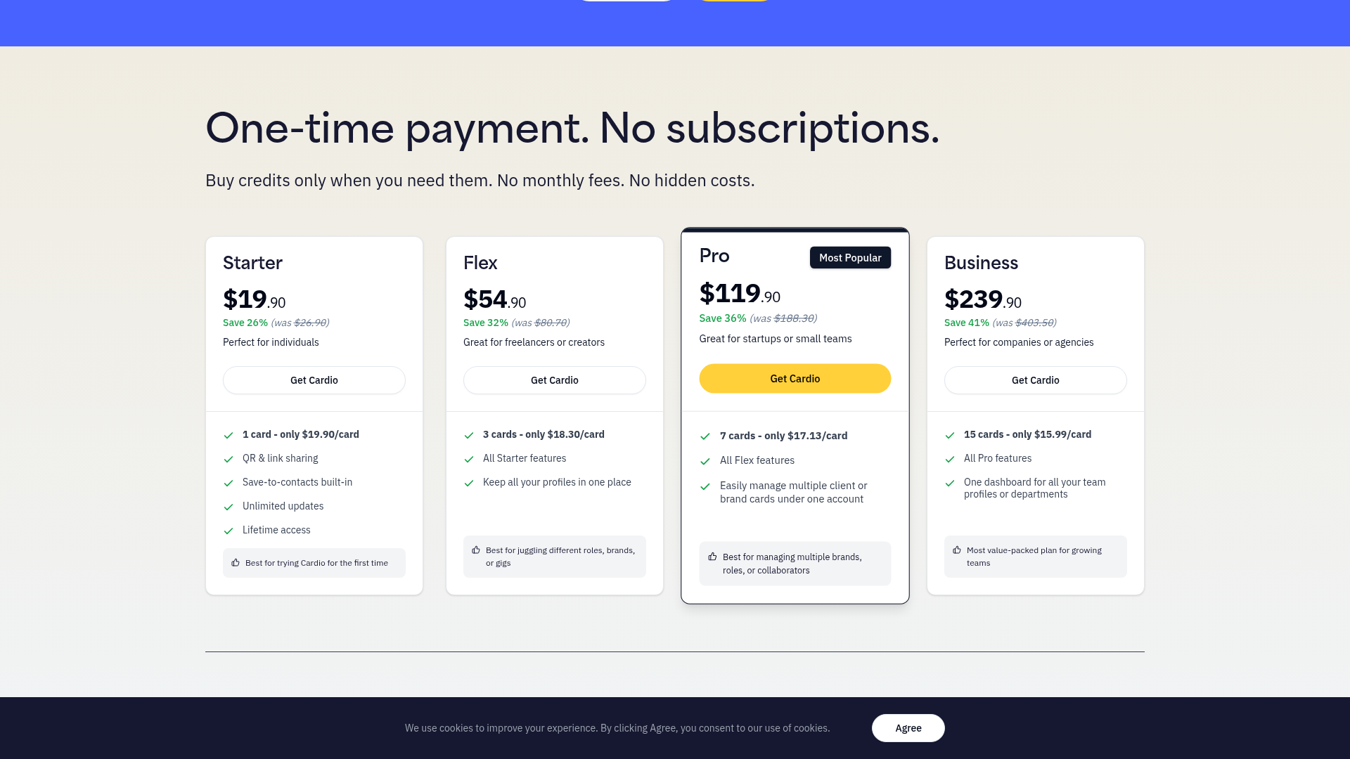 Cardio Pricing