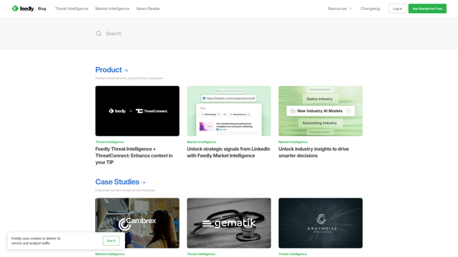 screenshot of Feedly