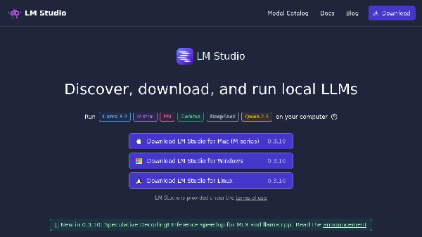 screenshot of LM Studio