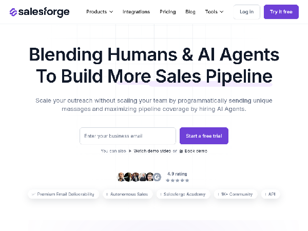 screenshot of Salesforge