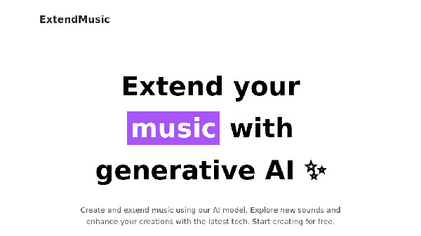 screenshot of ExtendMusic.ai