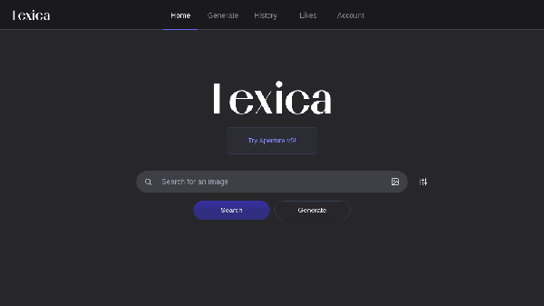 screenshot of Lexica.art