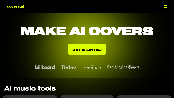 screenshot of Covers.AI