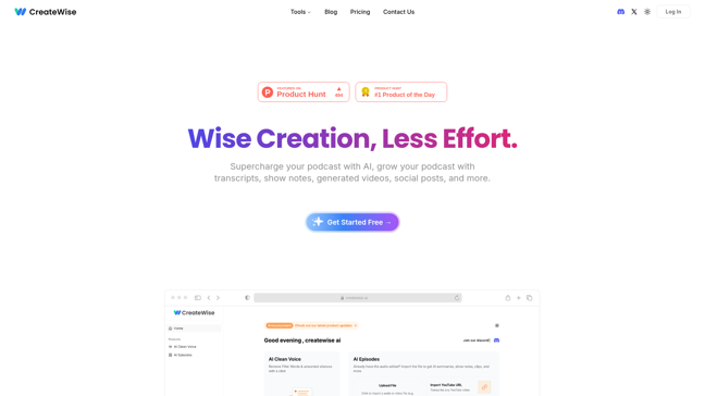 screenshot of CreateWise