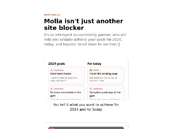 screenshot of Molla