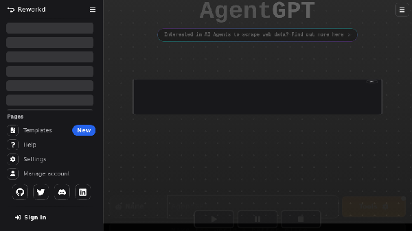 screenshot of AgentGPT