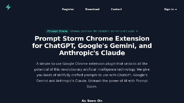 screenshot of PromptStorm