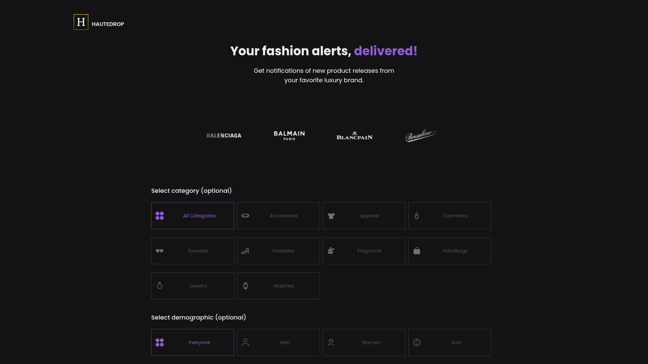 screenshot of Hautedrop