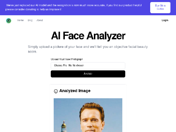 screenshot of AI Face Analyzer