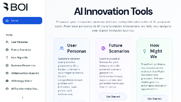 screenshot of AIInnovationTools