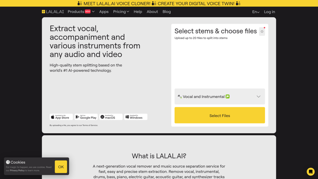 screenshot of LalalAi