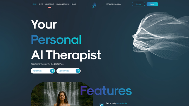 screenshot of TherapyWithAI