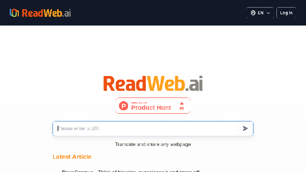 screenshot of ReadWeb.ai