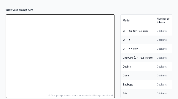 screenshot of TokenCounter