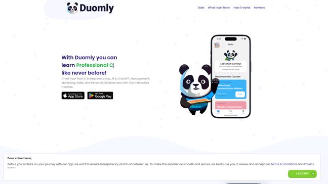 screenshot of Duomly