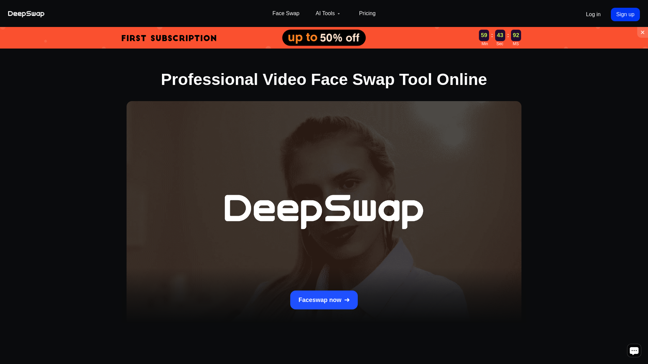 screenshot of DeepSwap