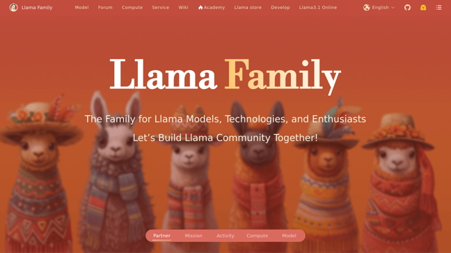 screenshot of Llama.Family