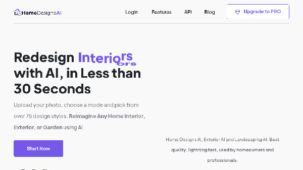screenshot of HomeDesignsAI