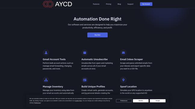 screenshot of AYCD