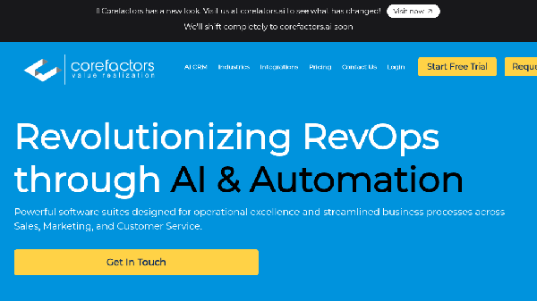 screenshot of Corefactors AI CRM