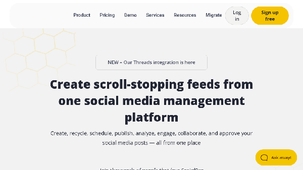 screenshot of SocialBee