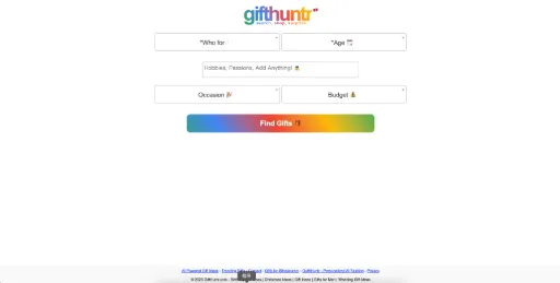 screenshot of GiftHuntr