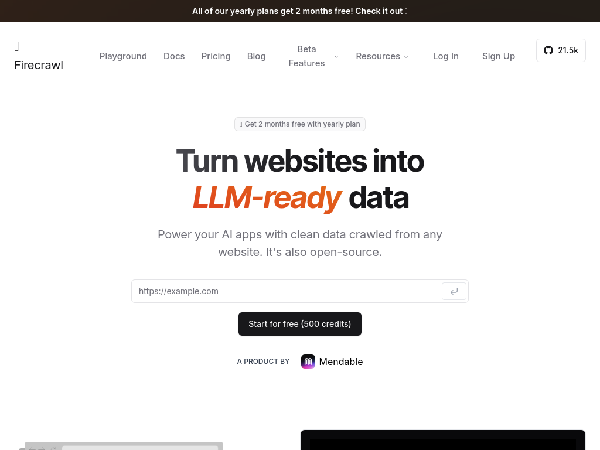 screenshot of Firecrawl