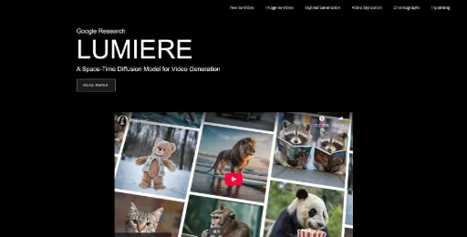 screenshot of Lumiere