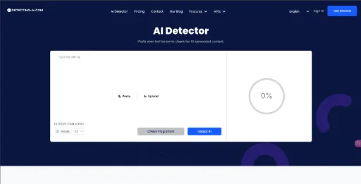 screenshot of Detecting AI