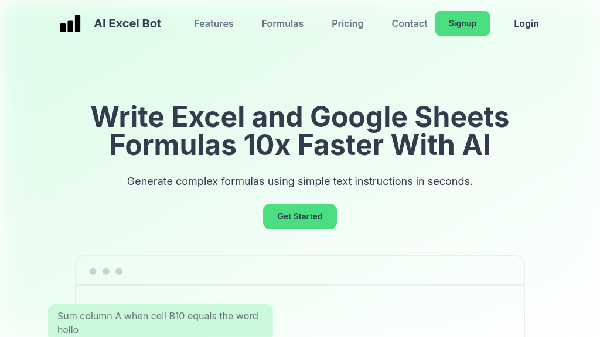 screenshot of AI Excel Bot