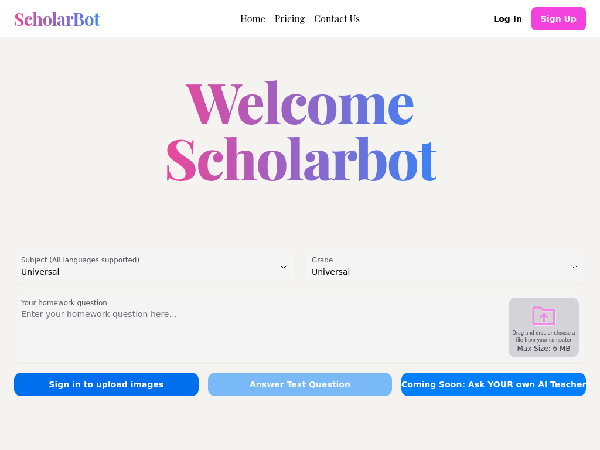 screenshot of Scholarbot AI