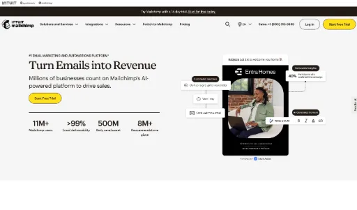 screenshot of Mailchimp