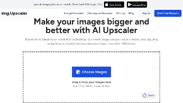 screenshot of ImgUpscaler