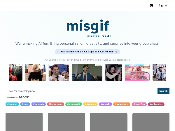 screenshot of MisGif