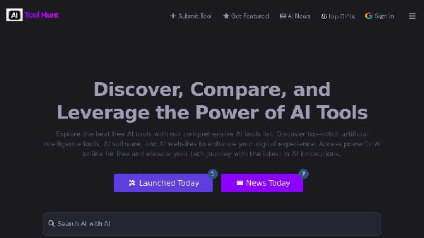screenshot of AI Tool Hunt