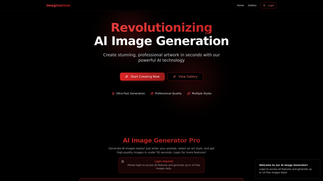 screenshot of GenerateurImageAI