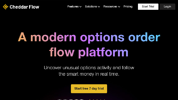 screenshot of Cheddar Flow