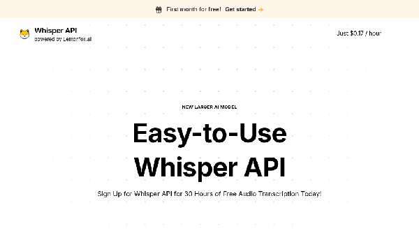 screenshot of WhisperApi