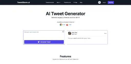 screenshot of AiTweetGenerator