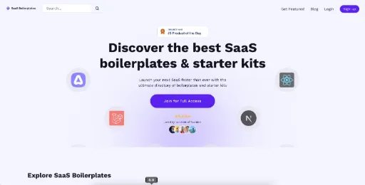 screenshot of SaaSBoilerplates