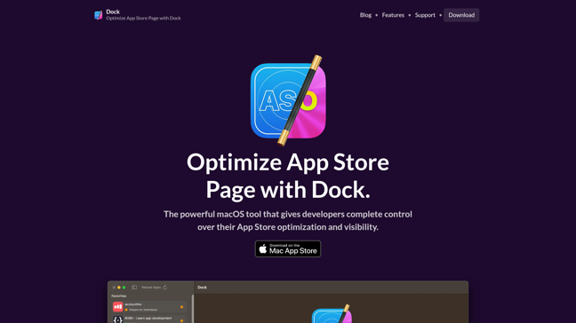 screenshot of Dock